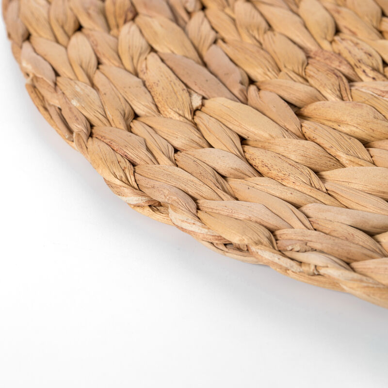 15 Inch Decorative Weave Water Hyacinth Round Mat Charger Plates for Dining Table