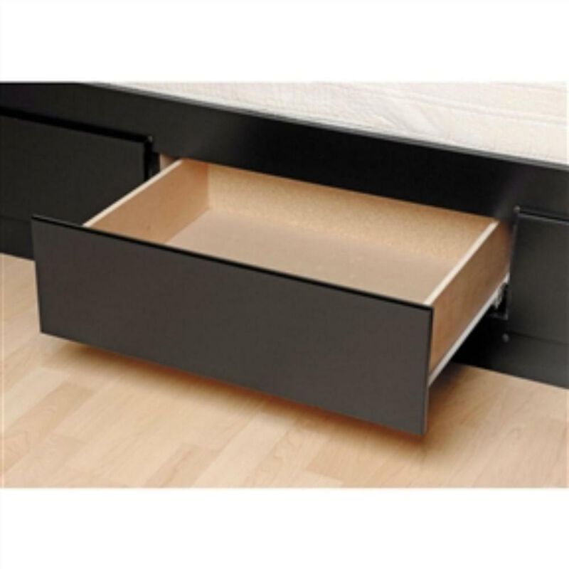 Hivvago Twin XL Platform Bed Frame with 3 Storage Drawers in Black