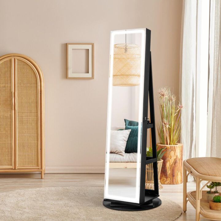 Hivvago Standing Jewelry Cabinet with Adjustable LED Lights