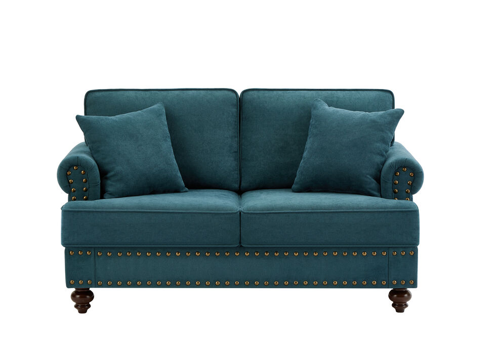 Green Chenille Sofa Couch, 61" Modern Living Room Sectional