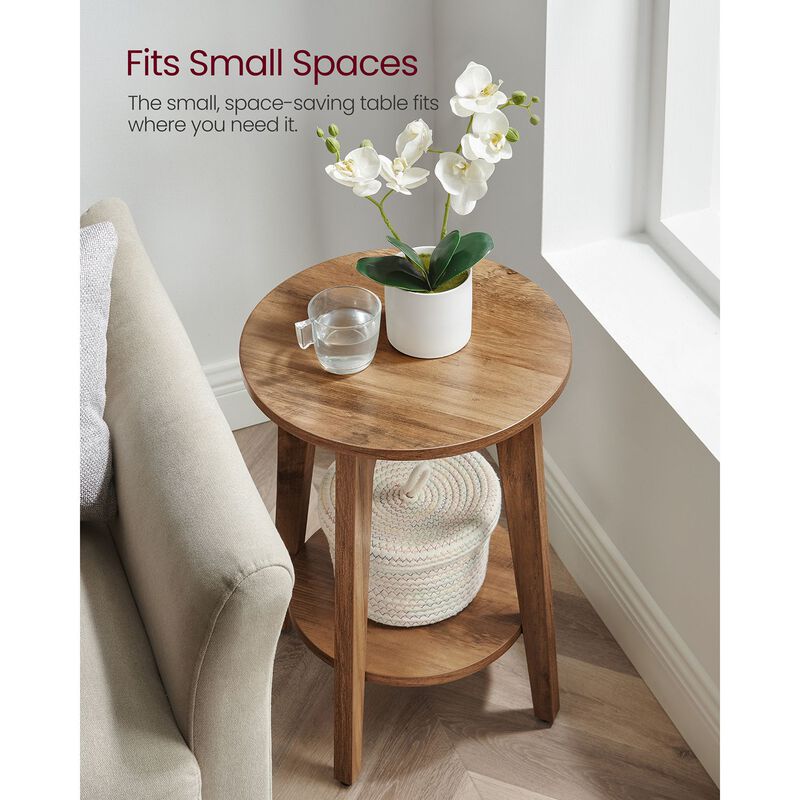 Round End Table with Lower Shelf Stylish and Functional Design
