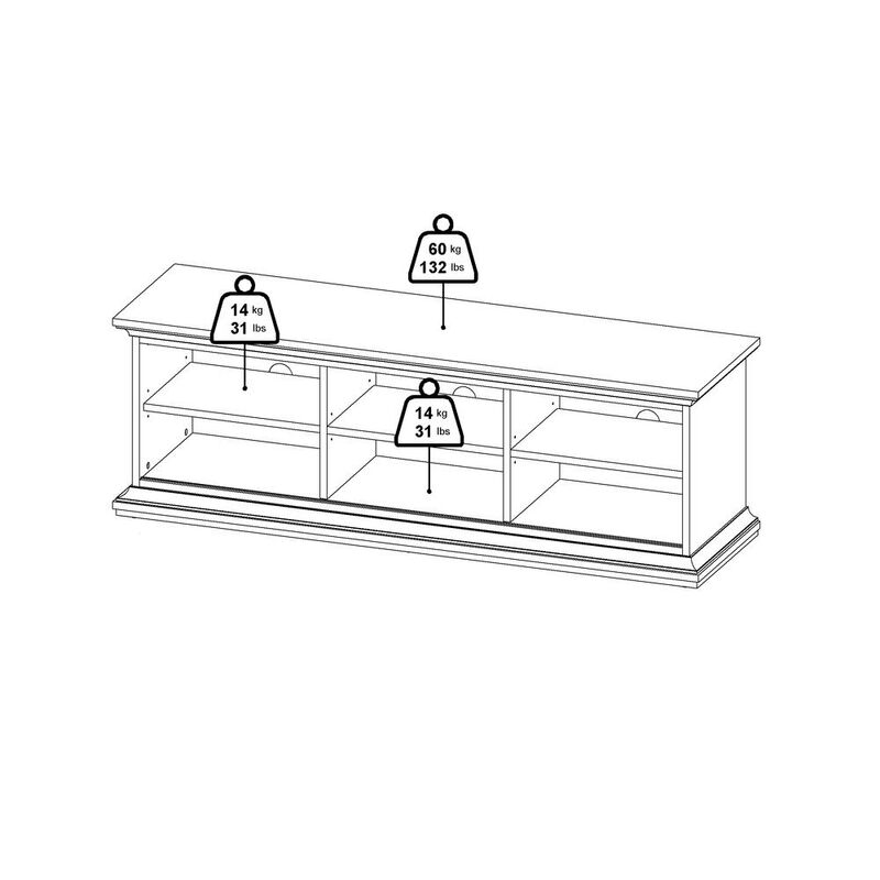 Tvilum Sonoma 2 Sliding Door TV Stand, White