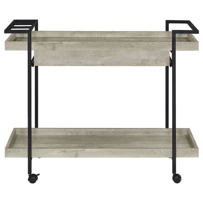 Coaster Ventura 1-drawer Engineered Wood Bar Cart Grey Driftwood