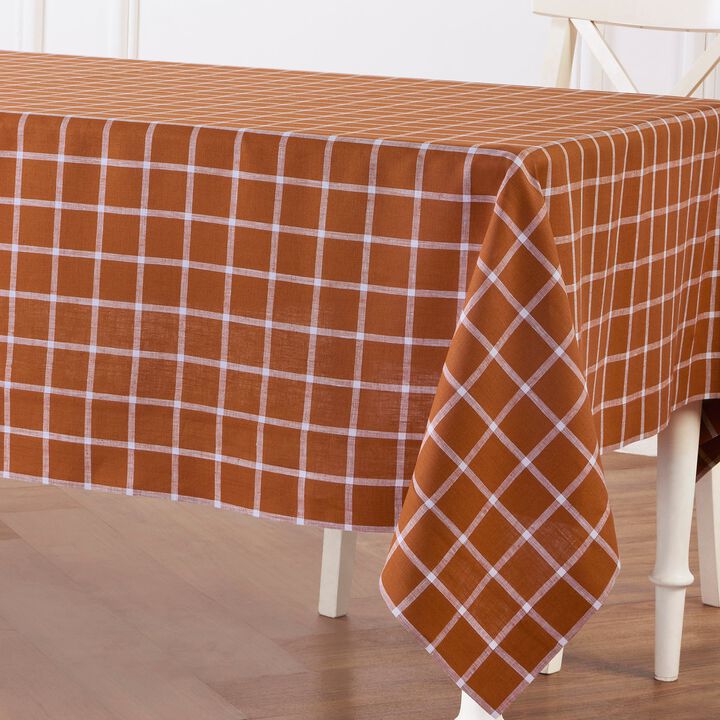 Solino Home 100% Pure Linen Tablecloth | Windowpane Stripe