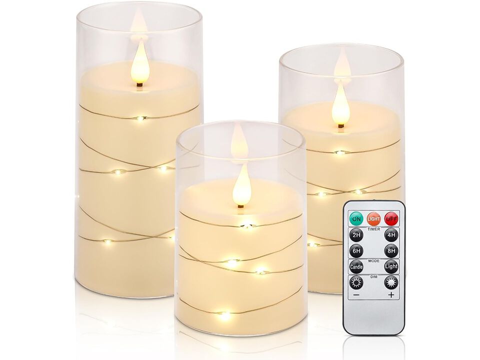 Aignis Flickering Flameless Candles Battery Operated