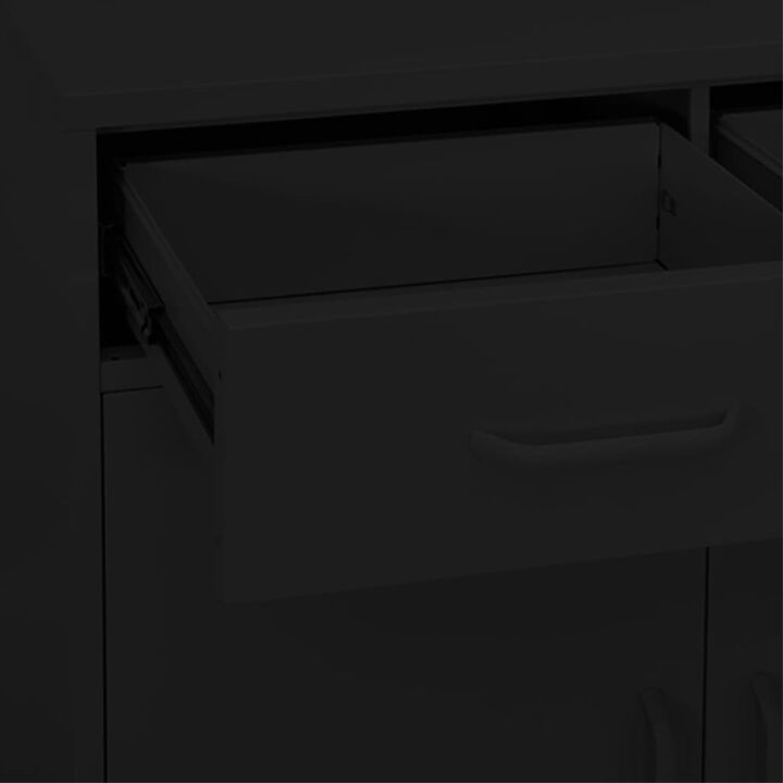 vidaXL Storage Cabinet Black 31.5"x13.8"x40" Steel