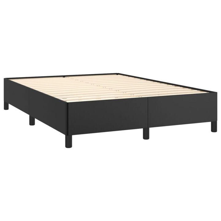 vidaXL Black Bed Frame - Queen Size, Faux Leather Material, Modern Design, Resistant, Durable, 59.8"x79.9" Mattress Compatibility, Easy Assembly