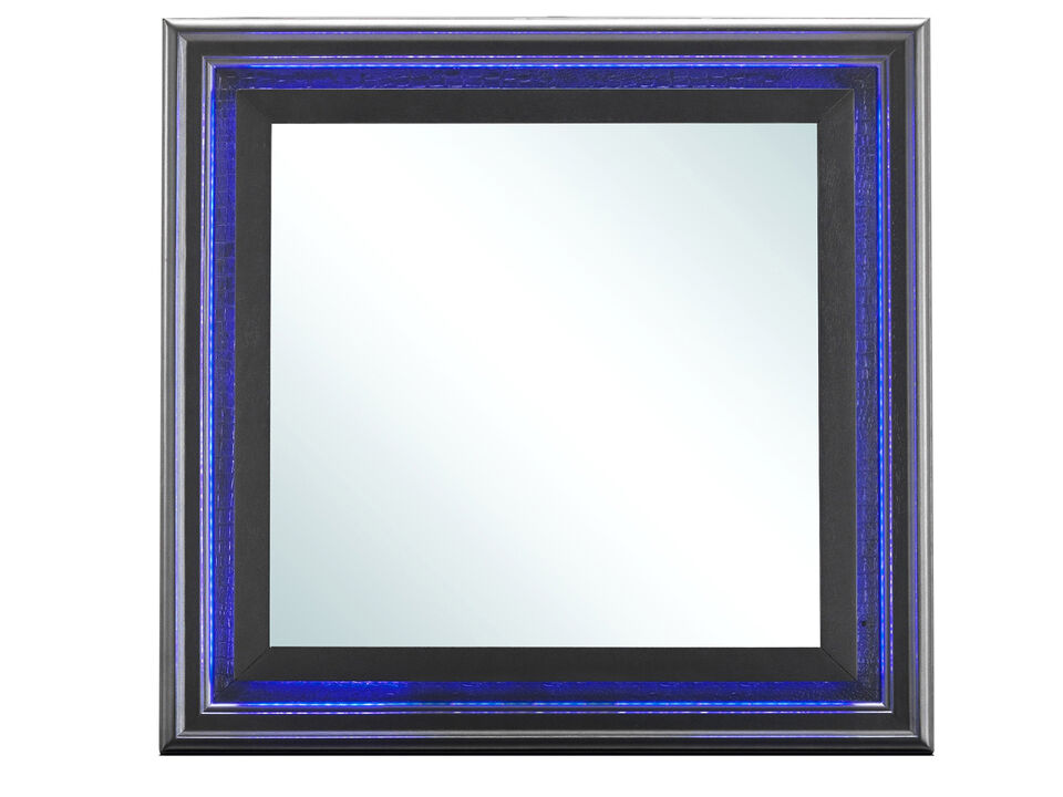 Lorana 38 in. x 38 in. Modern Square Framed Dresser Mirror