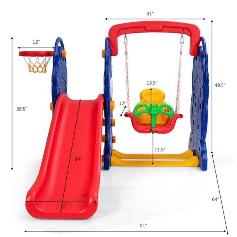Hivvago 3-in-1 Toddler Climber and Swing Playset