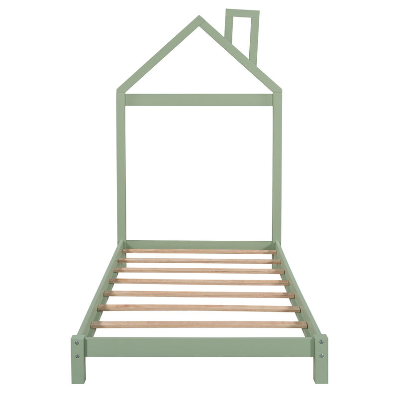 Merax Wood Platform Bed with House-shaped Headboard