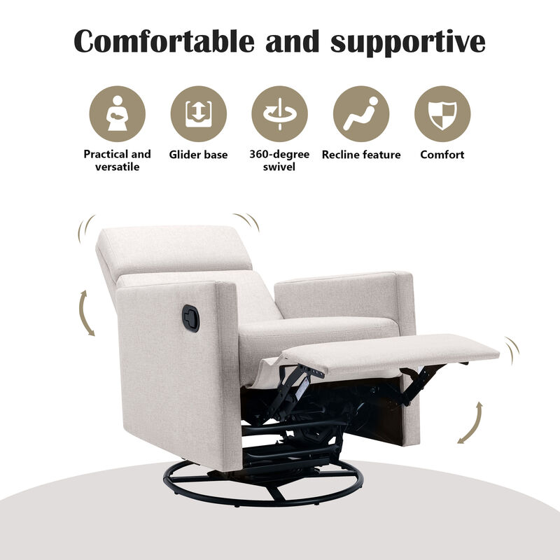 Wood-Framed PU Leather Recliner Chair Adjustable Home Theater Seating with Thick Seat Cushion and Backrest Modern Living Room Recliners