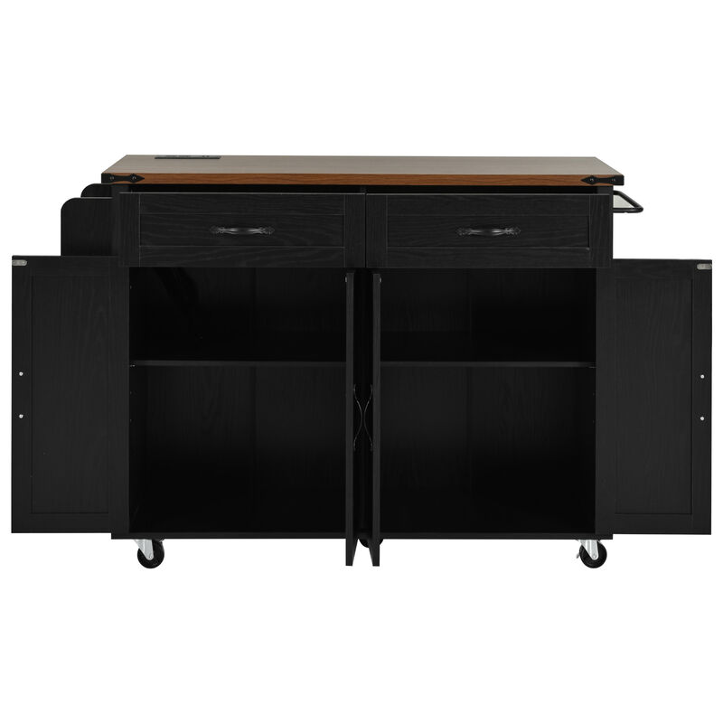 Merax Kitchen Storage Island with Drop Leaf