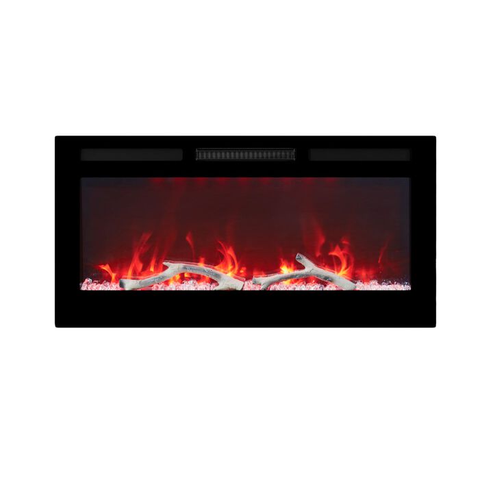 36 Inch 1500W  Versatile Installation Electric Fireplace with Multicolor Flame
