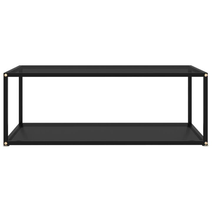 vidaXL Tea Table Black 39.4"x19.7"x13.8" Tempered Glass