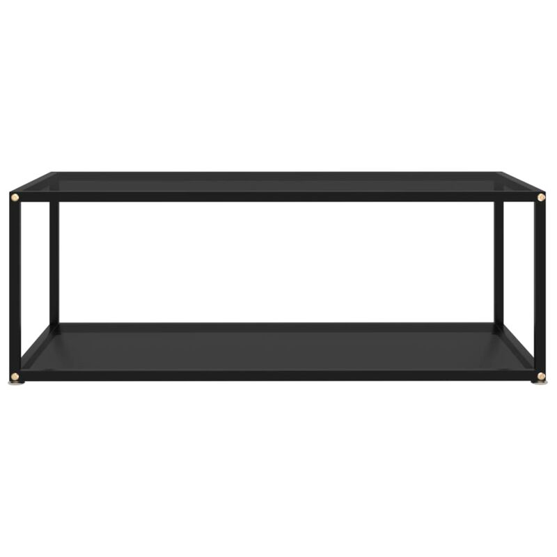 vidaXL Tea Table Black 39.4"x19.7"x13.8" Tempered Glass