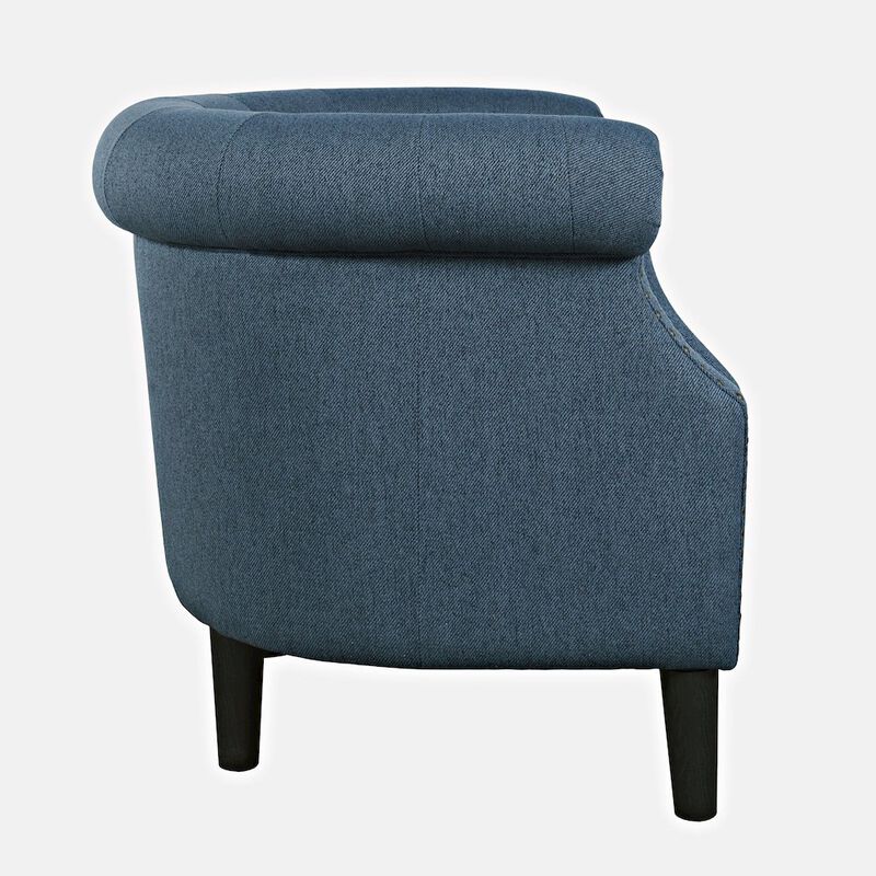 Jofran Contemporary Upholstered Barrel Curved Back Accent Chair