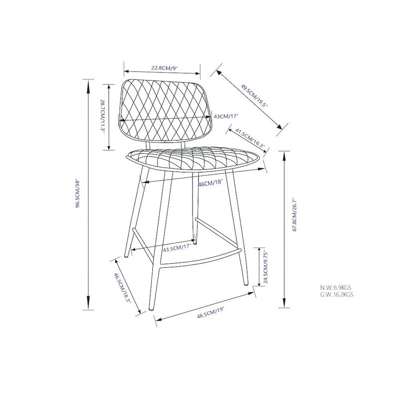 Simpli Home Raya Counter Height Stool (Set Of 2) In Black Vegan Faux Leather