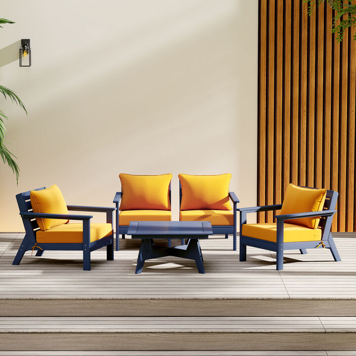 WestinTrends Outdoor 5-Piece Modular Sectional Patio Furniture Sofa Set
