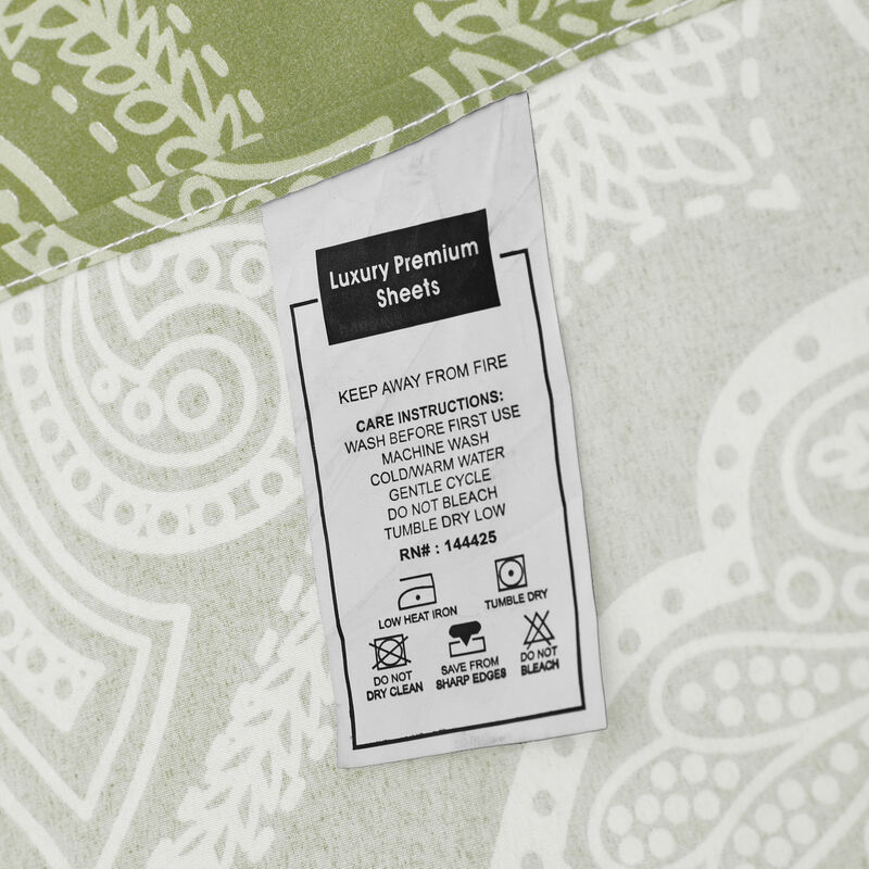 Lux Decor Collection Bed Sheets - Brushed Microfiber Paisley Sheet Set