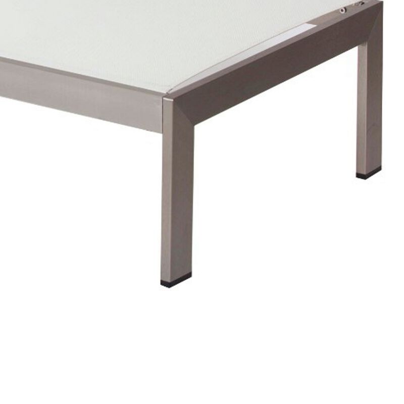 Anodized Aluminum Modern Patio Lounger In White - Benzara