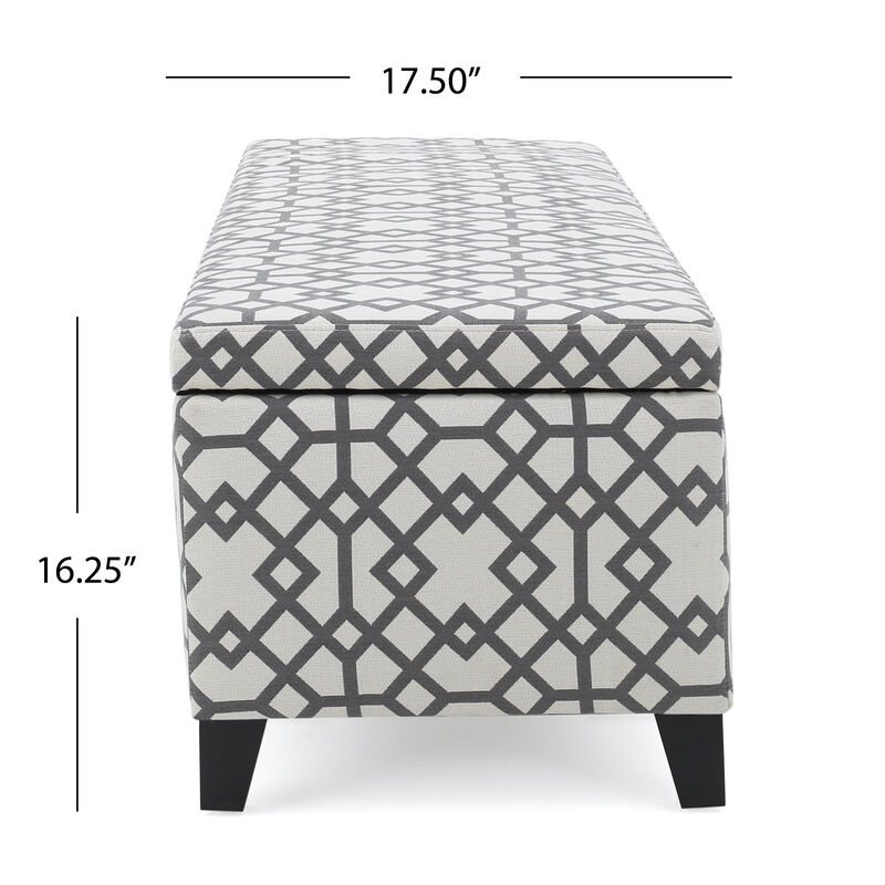 Geo-Upholstered Storage Bench Style and Function in One