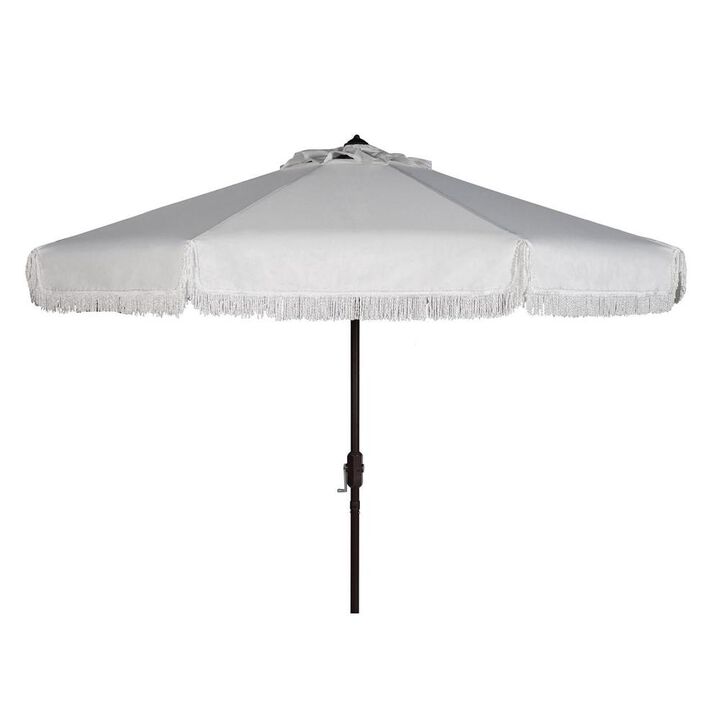 Belen Kox Mayfair Club Fringe 9ft Crank Outdoor Push Button Tilt, Belen Kox