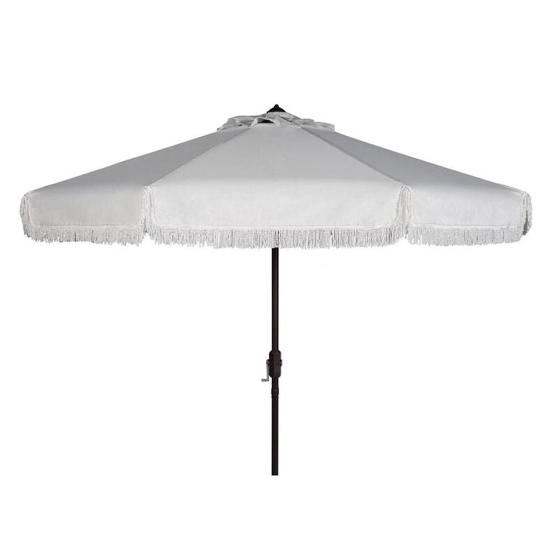 Belen Kox Mayfair Club Fringe 9ft Crank Outdoor Push Button Tilt, Belen Kox