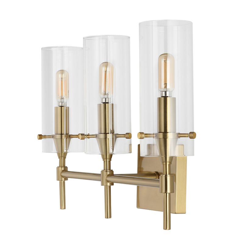 Cato Bohemian Farmhouse Iron/Glass LED Vanity