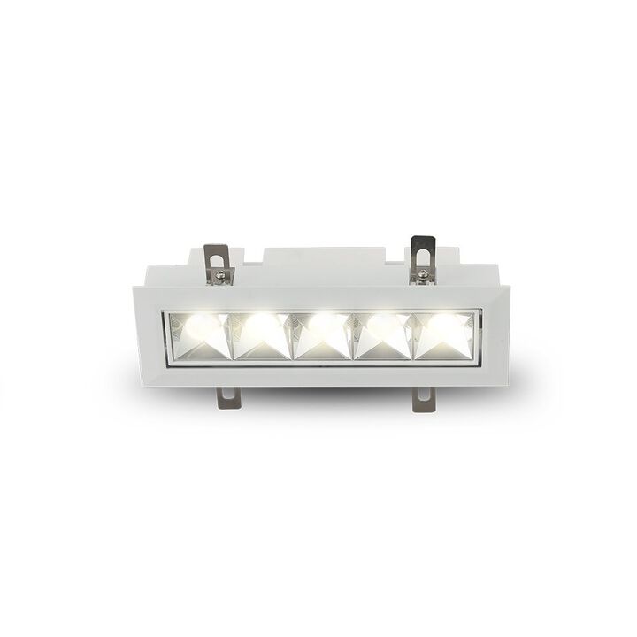 VONN Lighting 5 Lights LED Adjustable Recessed Downlight, Stock Item Beam Angle 34, White