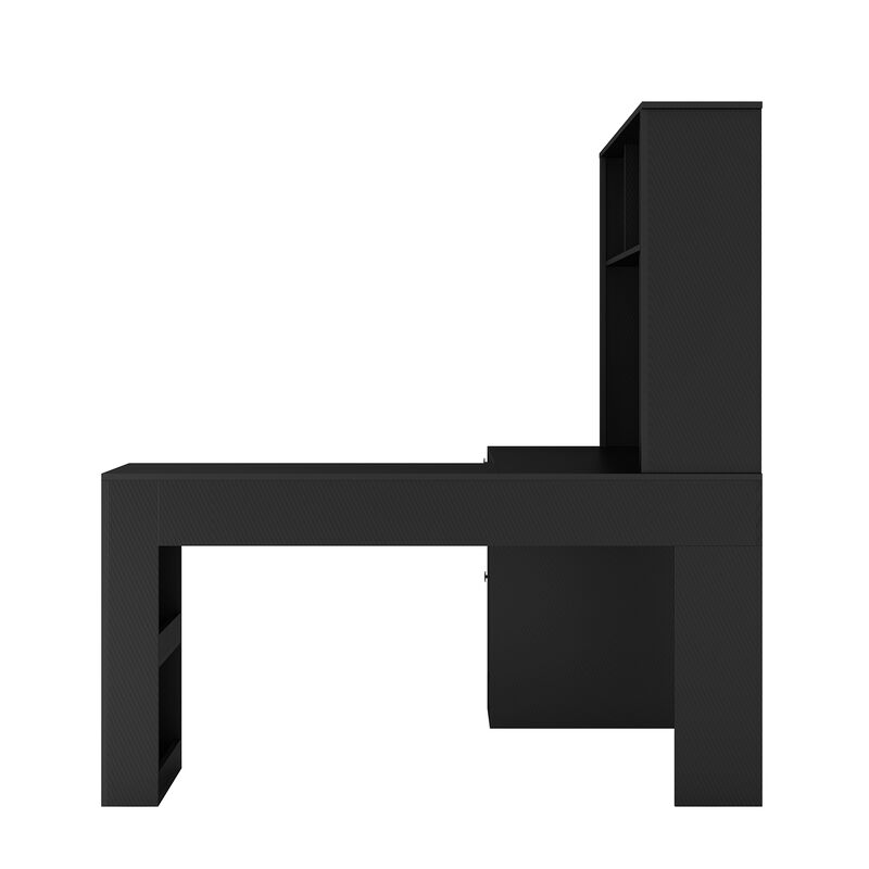 Space-Saving L-Shaped Desk with 2 USB Ports & 3 Outlets