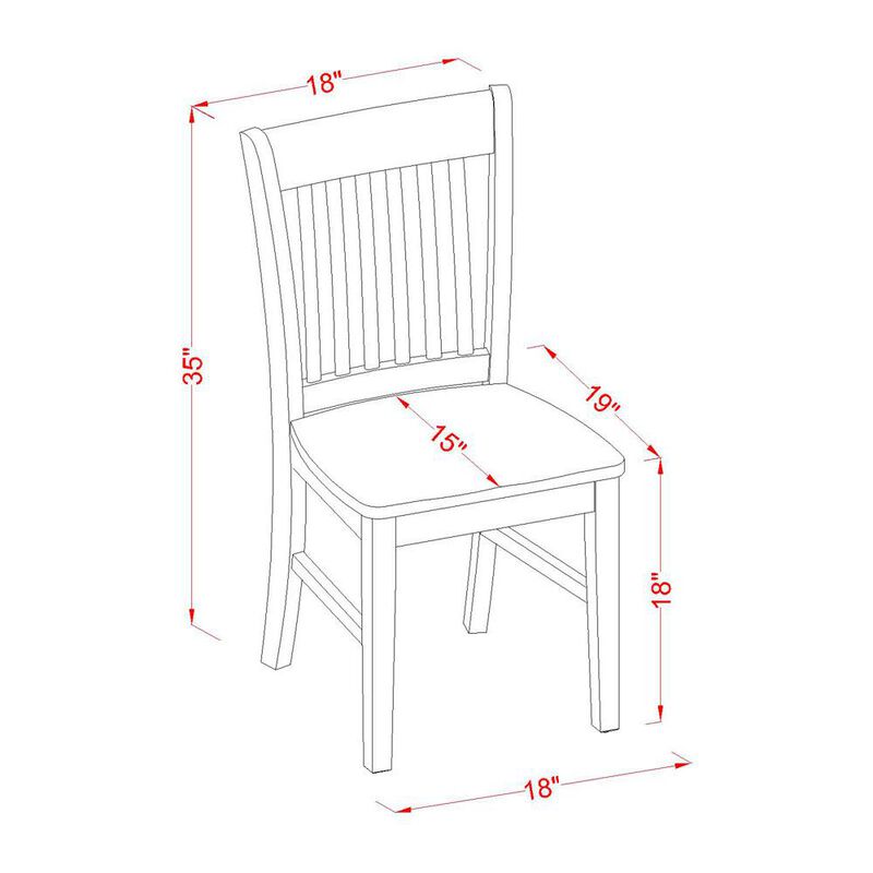 East West Furniture Norfolk  kitchen  dining  chair  with  Wood  Seat    -Mahogany  Finish.,  Set  of  2