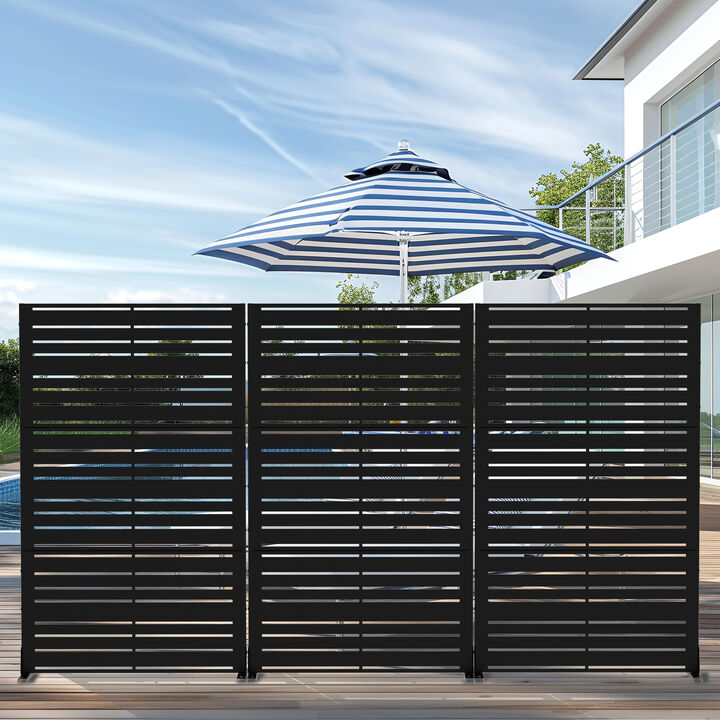 47in. W x 72in. H  Garden Fence Outdoor Privacy Screen  in Black