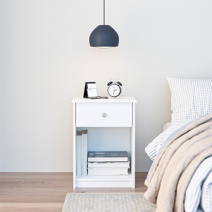 Ameriwood Home Ellwyn Nightstand with Drawer, White
