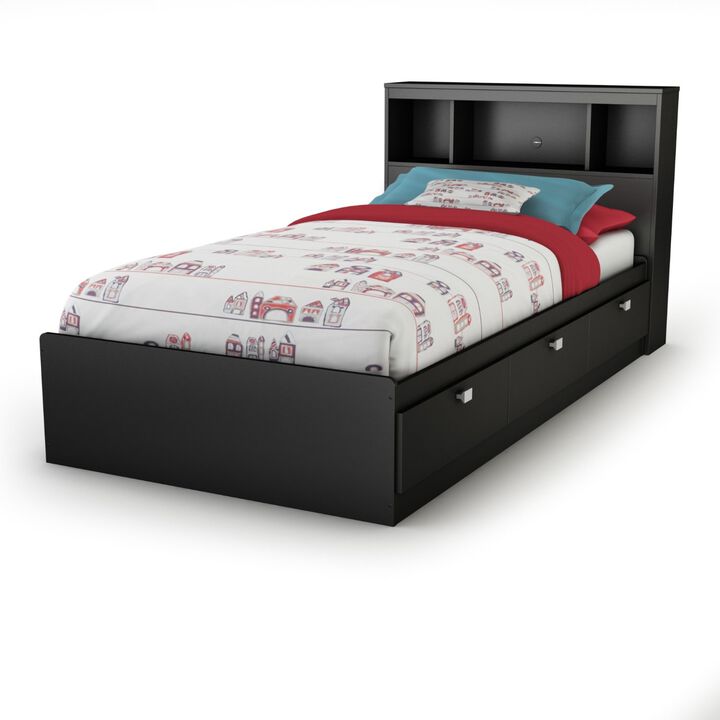QuikFurn Twin size Modern Bookcase Headboard