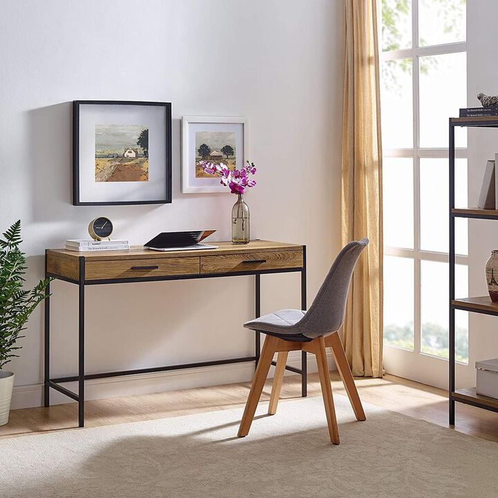 Caffoz 2 Drawer Writing Desk, Mahogany Brown