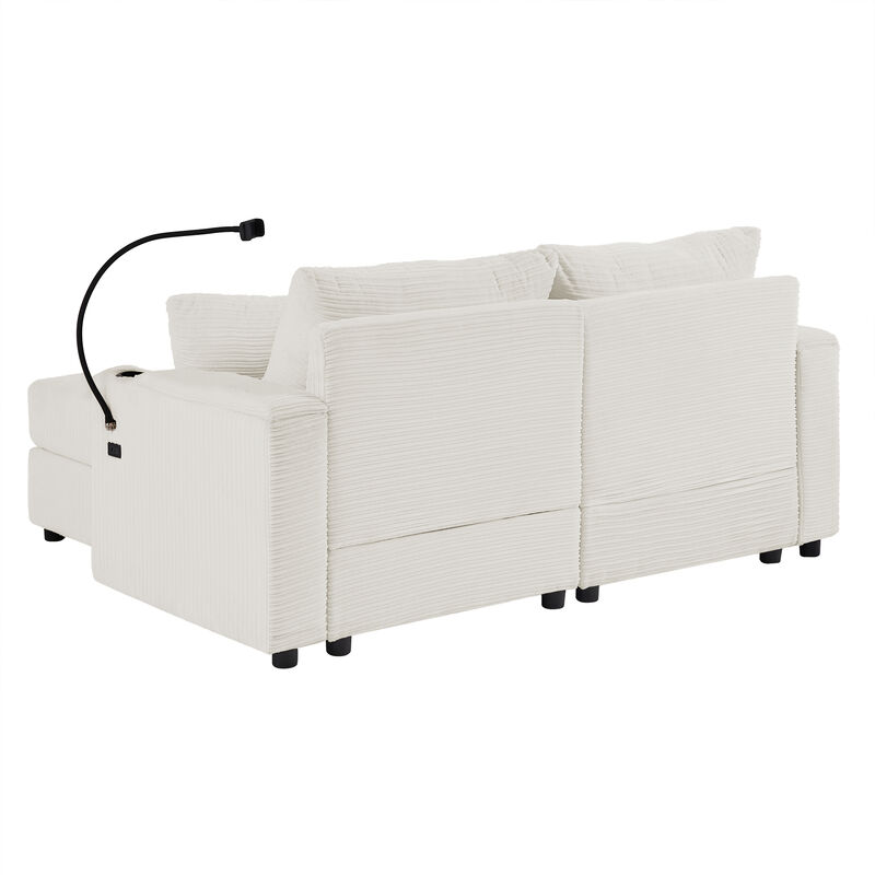 Merax Modern Loveseat Sofa with A Movable Ottoman