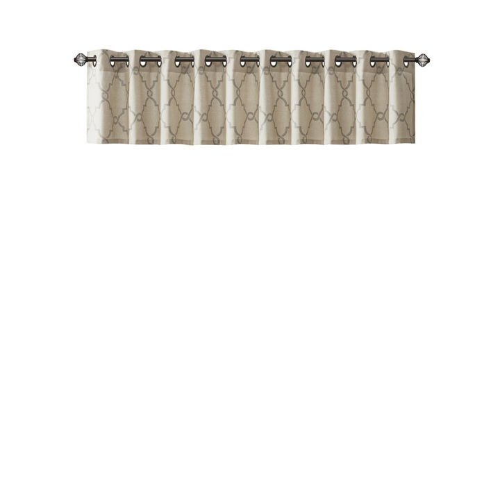 Gracie Mills Ondine Contemporary Grommet Top Valance with Fretwork Print