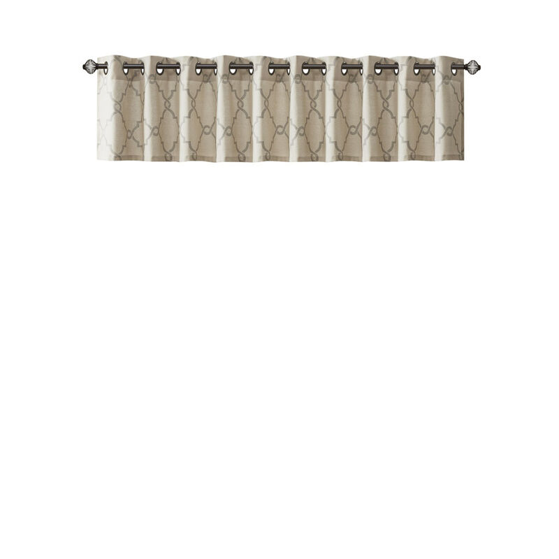 Gracie Mills Ondine Contemporary Grommet Top Valance with Fretwork Print