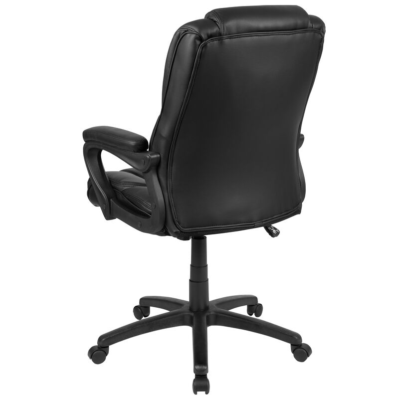 Flash Fundamentals Big & Tall 400 lb. Rated Black LeatherSoft Swivel Office Chair with Padded Arms
