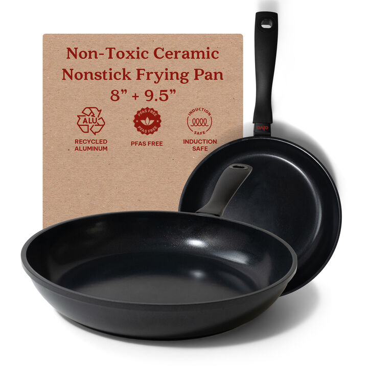 Alva Energy Ceramic Nonstick Fish Pan 13.4" Scratch Resistant Oval Frying Pan for Cooking Fish, Stay Cool Handle, Non Toxic, Easy to Clean, Compatible with All Stovetops & Induction Safe