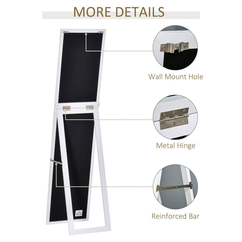 White Full-Length Mirror: Floor Standing or Wall-Mounted Rectangle