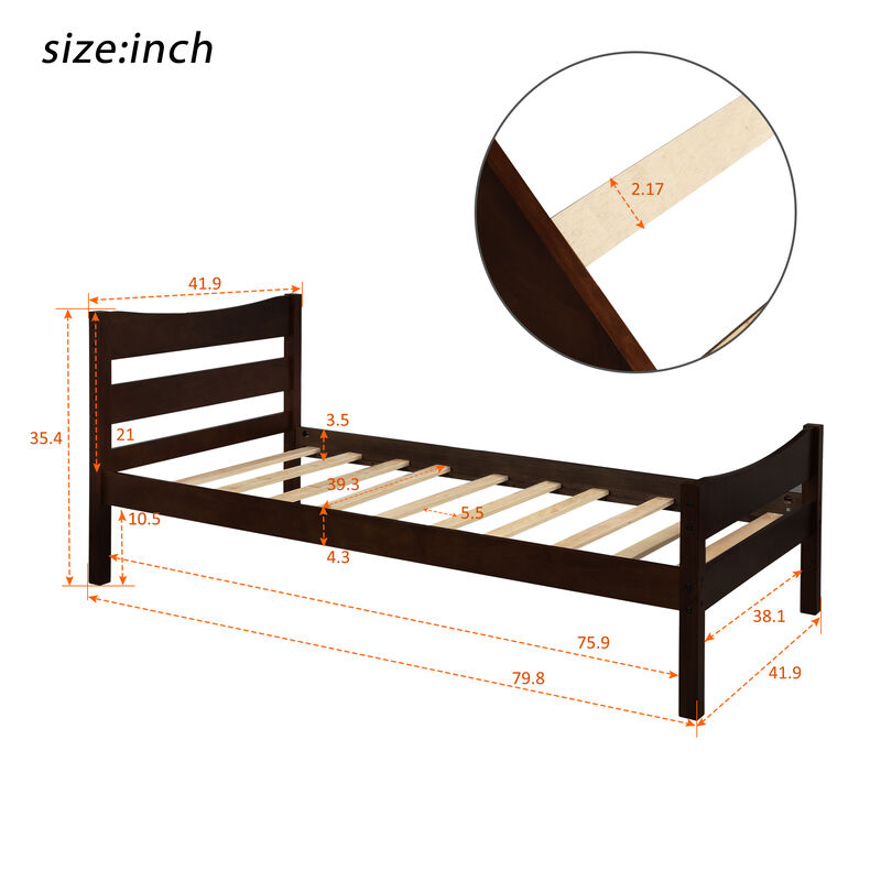 Merax Wood Platform Bed with Headboard and Wooden Slat Support