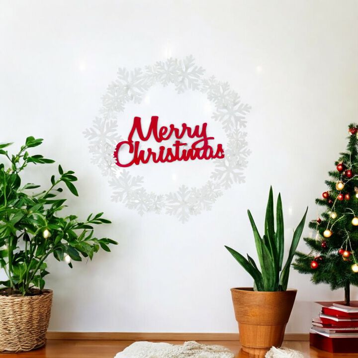 Iron Merry Christmas Wreath for Festive Seasonal Display