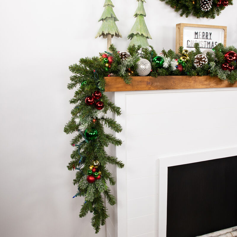 9' x 12" Pre-Lit Canadian Pine Artificial Christmas Garland  Multicolor Lights