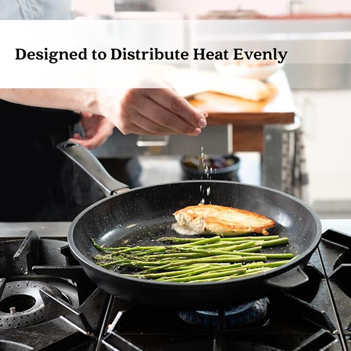 Alva Energy Ceramic Nonstick Frying Pan 11" Scratch Resistant Cast Aluminum Healthy Cooking Pan, Stay Cool Handle, Non Toxic, Easy to Clean, Compatible with All Stovetops & Induction Safe