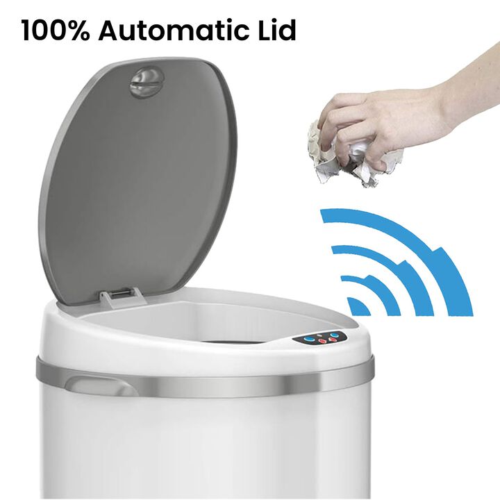 iTouchless 13 Gallon Ivory White Sensor Trash Can