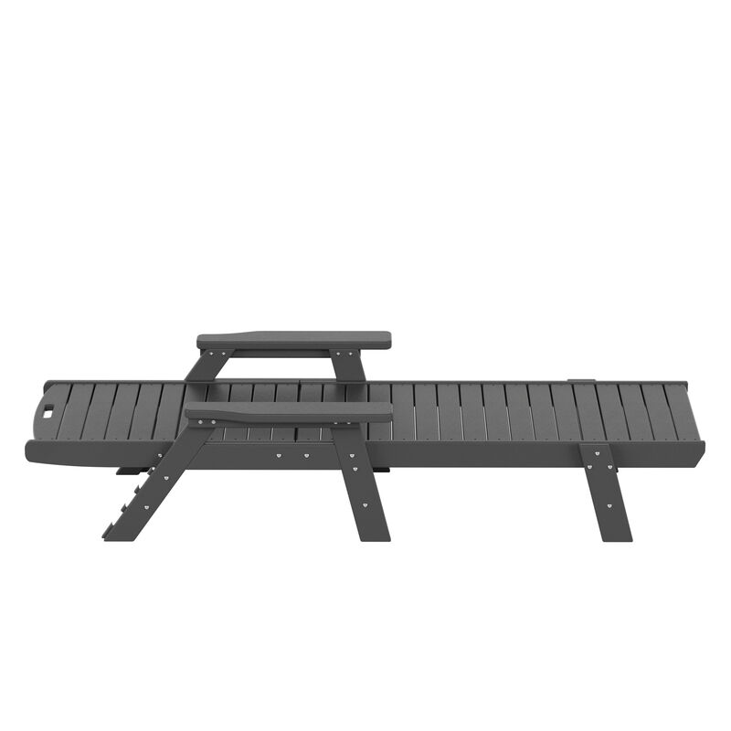WestinTrends Adirondack Outdoor Chaise Lounge with Side Table Set