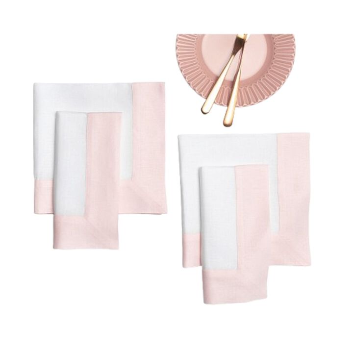 Solino Home 100% Pure Linen Dinner Napkins 20 x 20 Inch Set of 4 | Contempo for Thanksgiving, Christmas