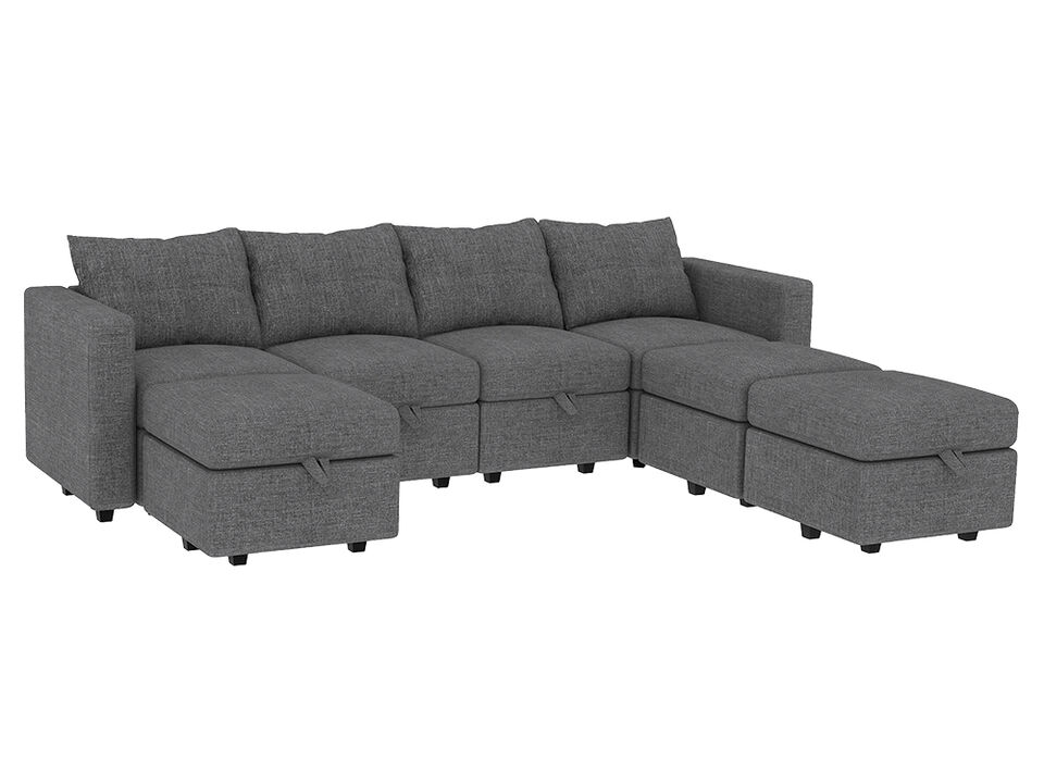 Livelylodge Modern L-Shaped Modular Sectional Sofa, Polyester Upholstery with Sturdy Wooden Frame, Comfortable Couch for Living Room or Office, Space-Saving Design 109''L x 78''W x 34''H