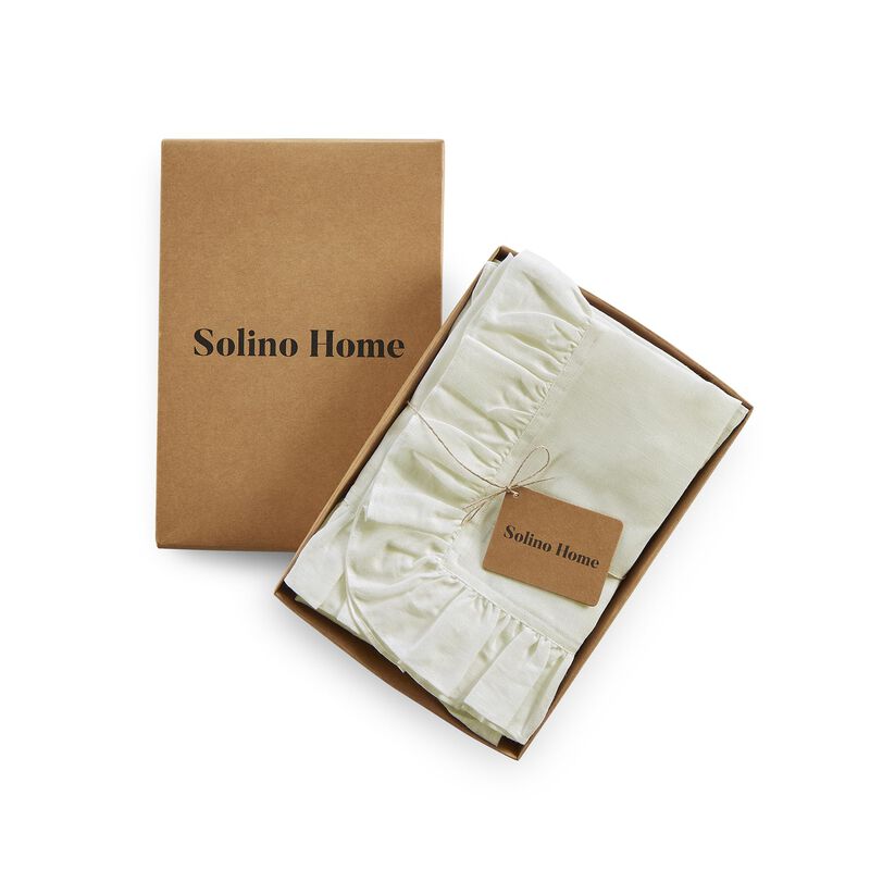 Solino Home 100% Pure Linen Cloth Napkins 20 x 20 Inch Set of 4 | Gabrielle Ruffle Dinner Napkins
